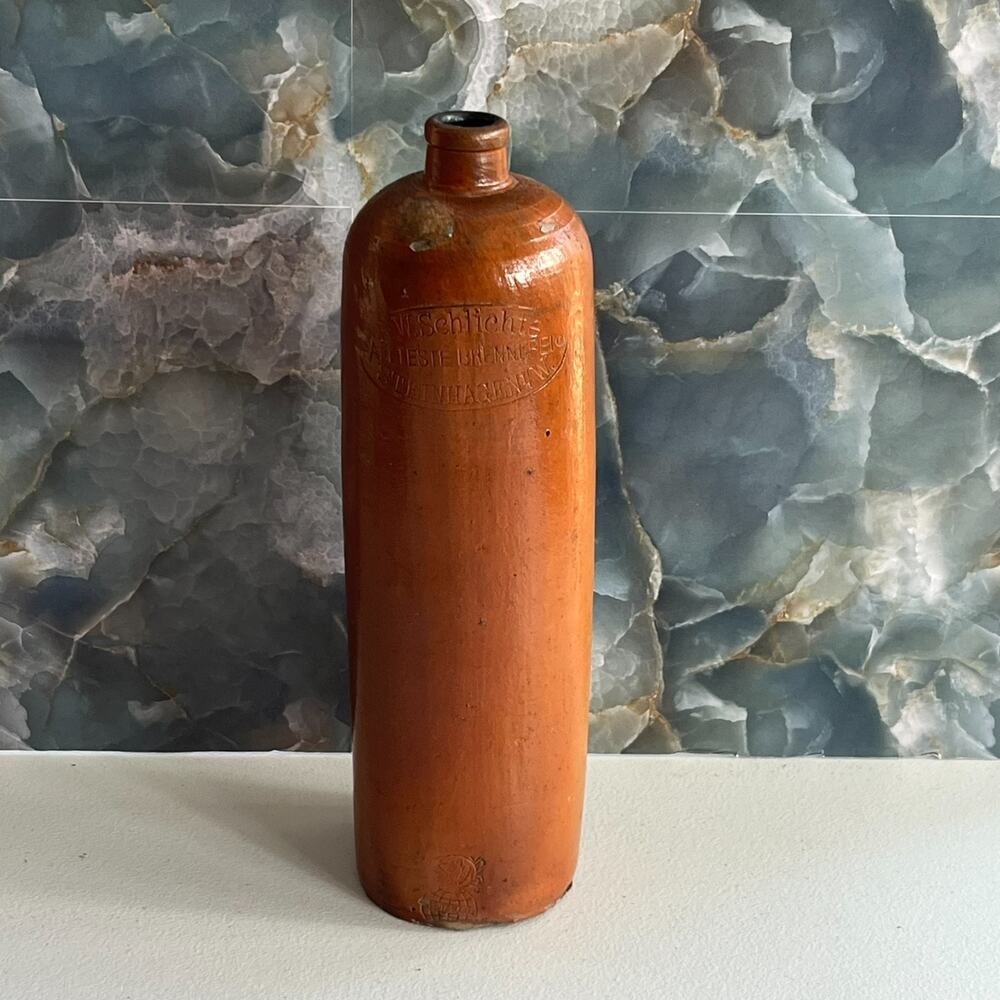 German Stoneware Liquor Bottle H. W. Schlichte - Steinhagen